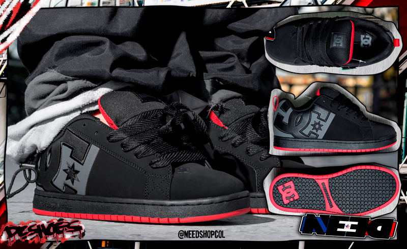 Dc shoes court graffik black red - Imagen 2