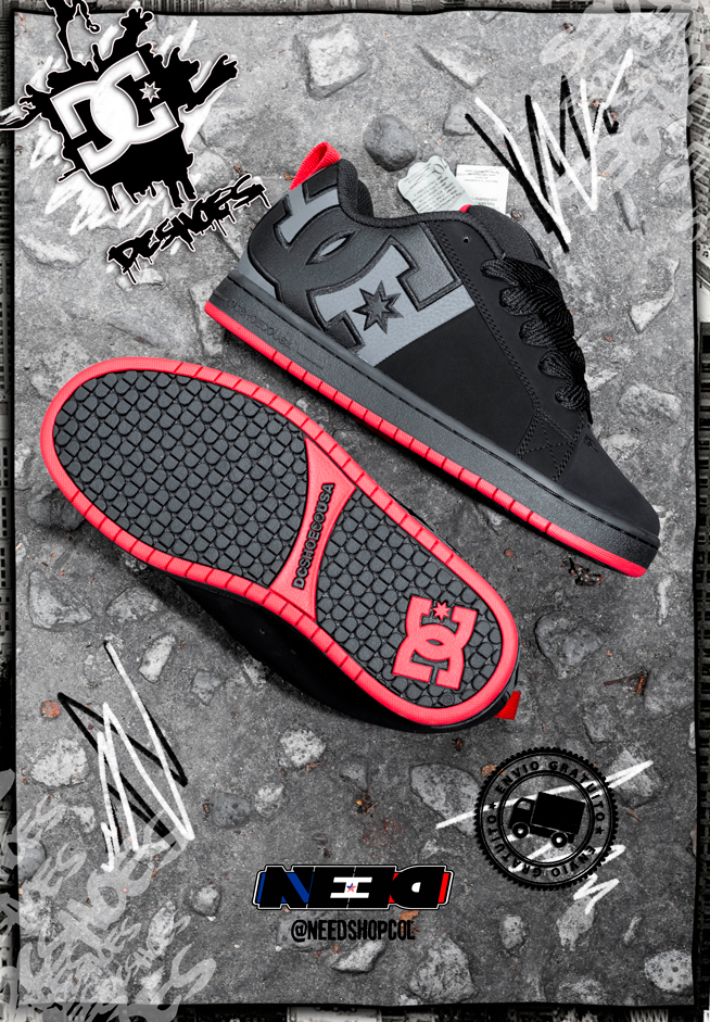 Dc shoes court graffik black red - Imagen 3