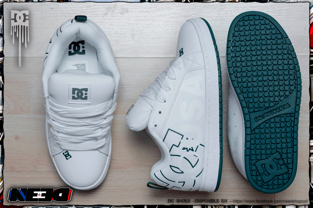Dc shoes court graffik white green