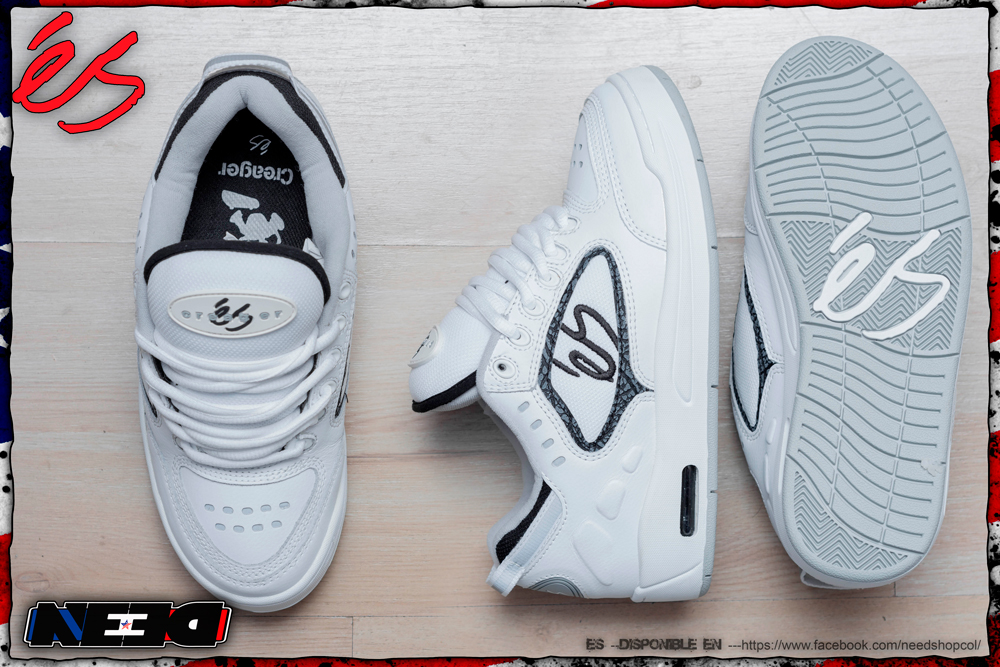 Es skateboarding creager white grey