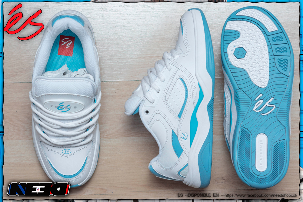 Es skateboarding tj white blue